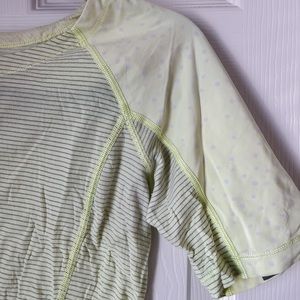 Lululemon Devotion Yellow Striped/Polka Dot Tee